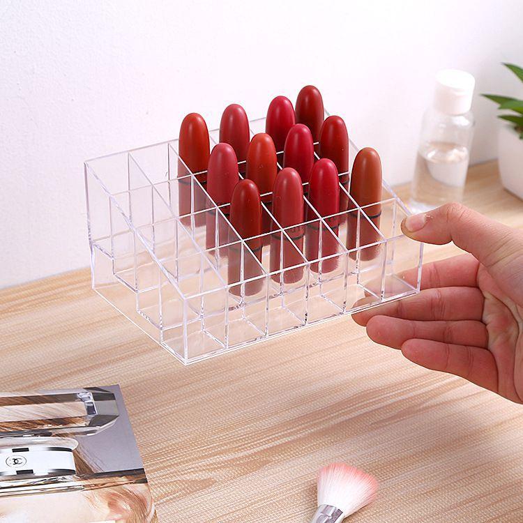 Khay Đựng Son Đựng Mỹ Phẩm Trong Suốt 24 ô Xin Xắn H034