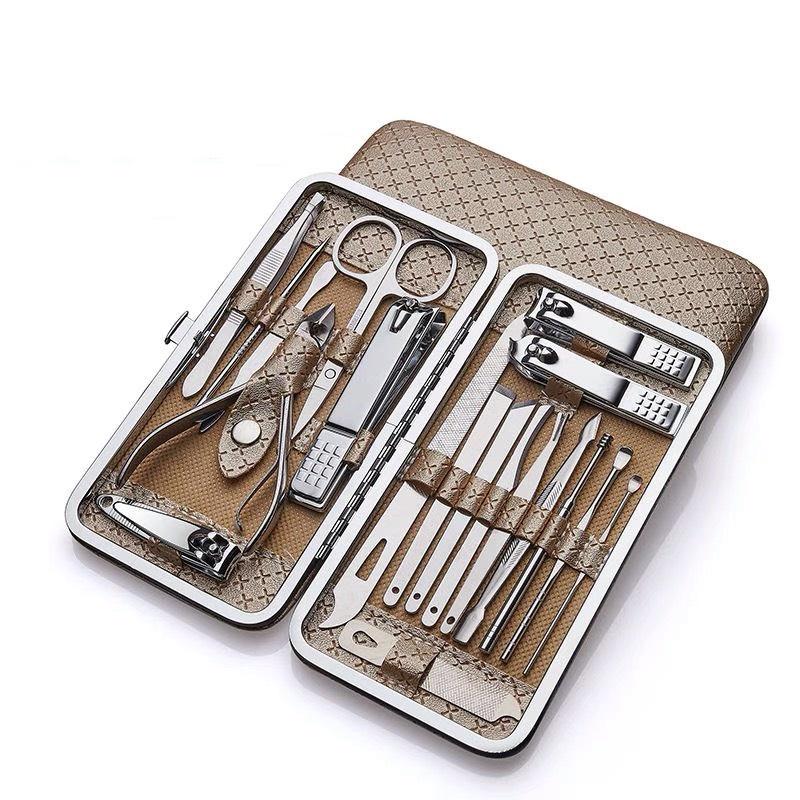Bộ Bấm Móng Tay 19 Món Thép Không Gỉ-Bộ Cắt Móng Tay Cao Cấp