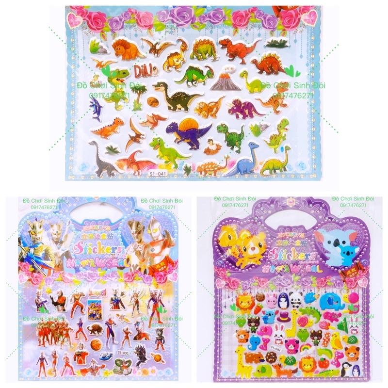 Hình dán nổi 3D - combo 3 tấm ngẫu nhiên