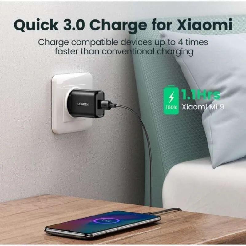 Ugreen UG70273CD122TK 18W QC3.0 Màu đen Củ sạc nhanh usb Quick Charge 3.0 - HÀNG CHÍNH HÃNG