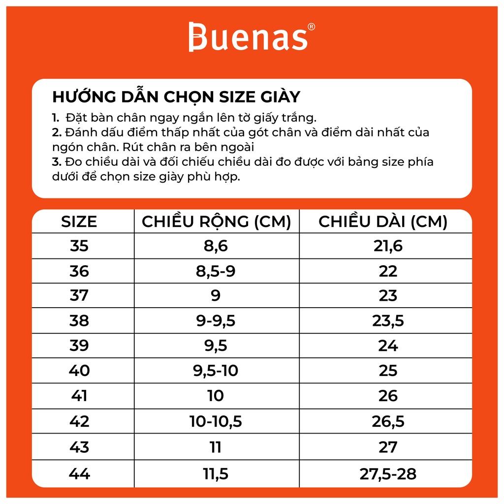 Giày sandal nam nữ unisex đi học quai ngang Buenas Sport SD7979 Xanh dương đế cao 3 phân