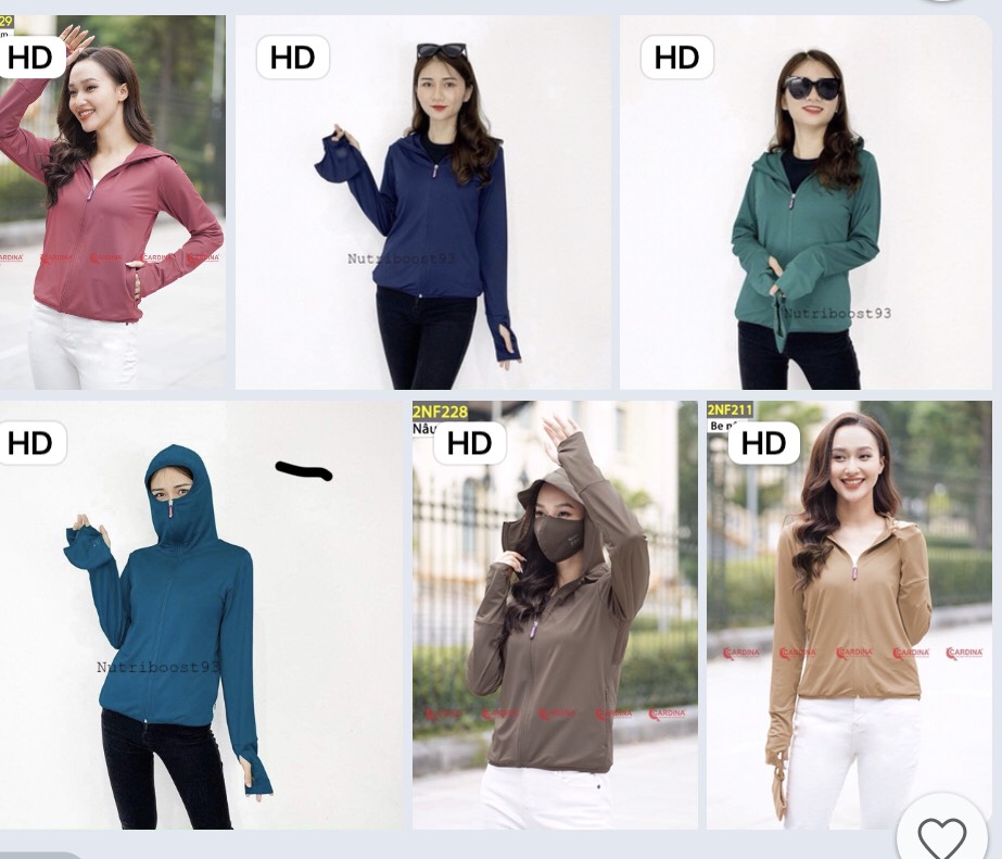 ÁO CHỐNG NẮNG NỮ 2 LỚP DÀY VẢI THUN LẠNH DÁNG NGẮN CHỐNG TIA UV
