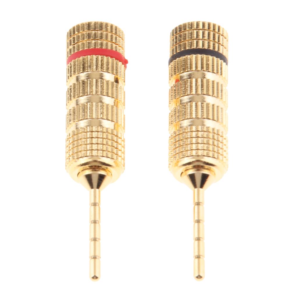 2x2Pieces 2mm Speaker Wire Pin Plug Banana Connector Screw Lock