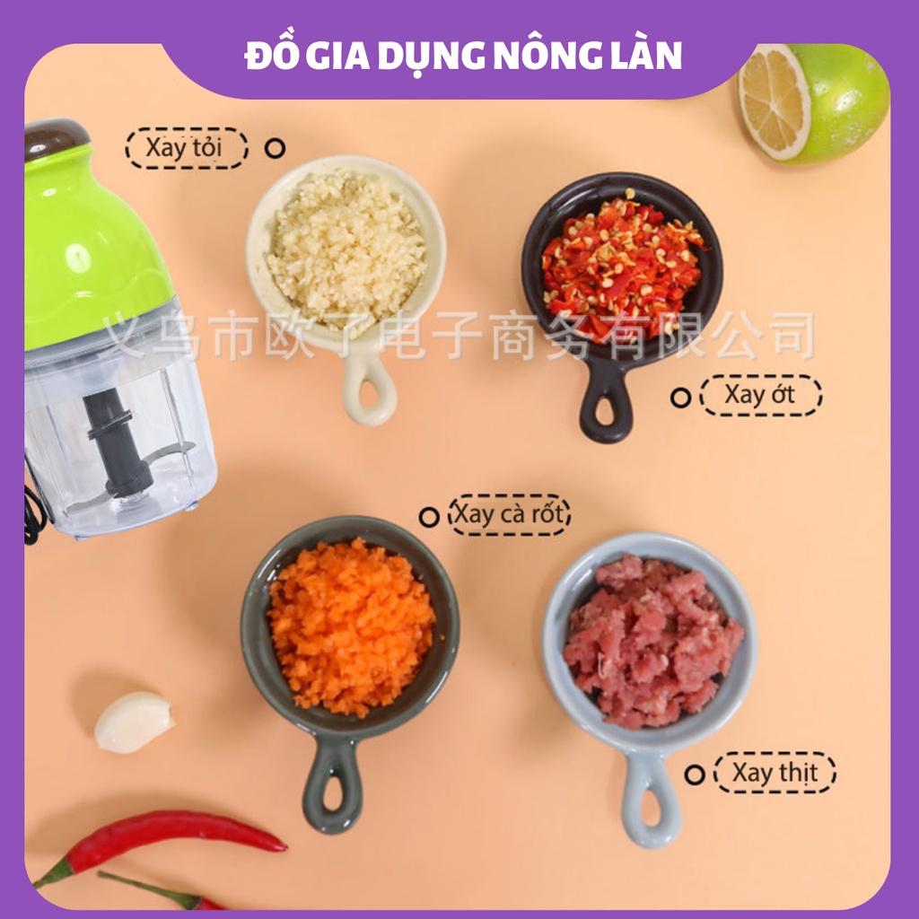 Máy xay sinh tố mini NONGLAN dung tích 750ml, máy xay thịt xay đồ ăn dặm cho bé xay cá thực phẩm