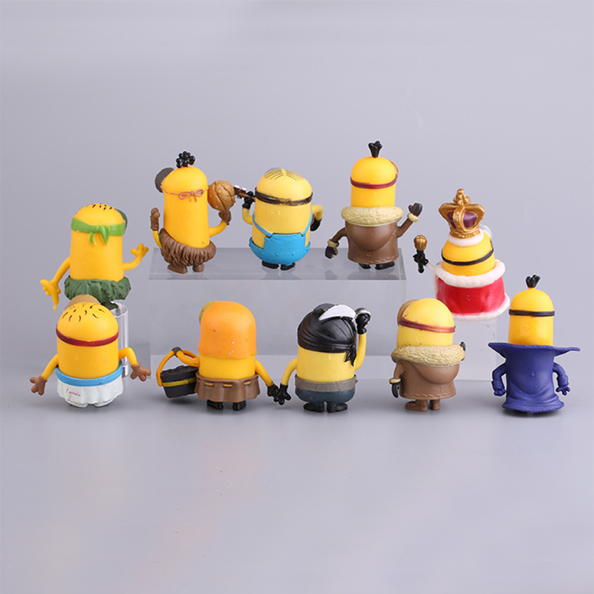 Set 10 đồ chơi Minion Despicable 5.5cm nhựa có chân đế tặng kèm 10 cá vàng vui nhộn