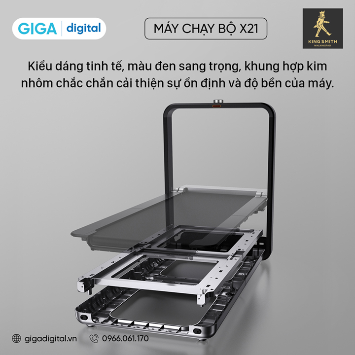 Máy chạy bộ thông minh Kingsmith X21 Bản Quốc Tế (WalkingPad Treadmill X21) - TRX21F Hàng Chính Hãng