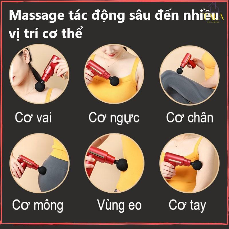 Máy Massage Mini 4 Đầu 6 Tốc Độ, Máy Massage Cầm Tay Sử Dụng Cho Cổ, Vai Gáy Toàn Thân Giúp Thư Giãn Hiệu Quả