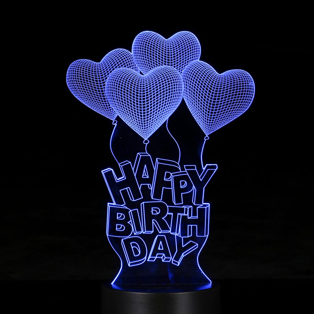 Creative 3D LED Desk Lamp Illusion Colorful Plastic Base Table Night Light Multicolored Optional Shape Home Use Indoor Decoration Surprise Gift Remote Control