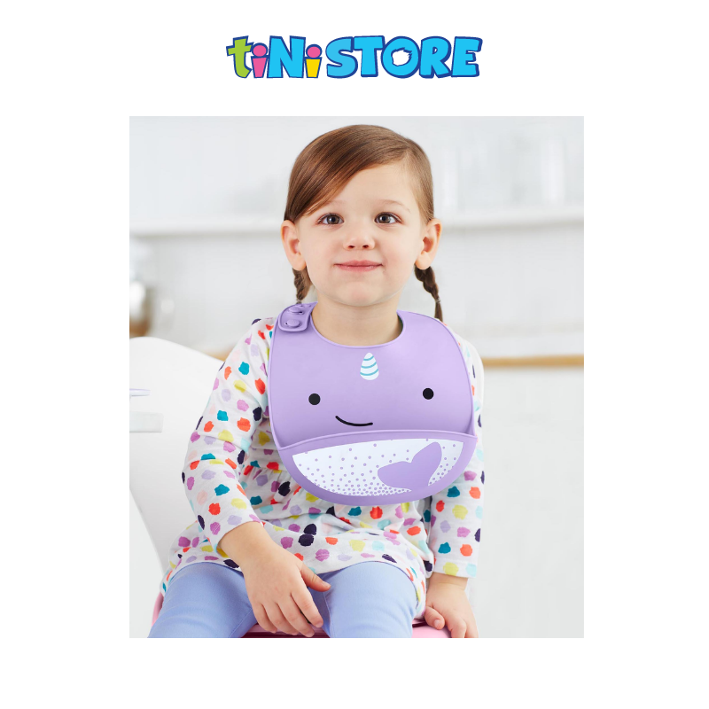 TiNiStore-Yếm ăn dặm silicone Zoo Skip Hop - Kỳ lân biển 9I415110