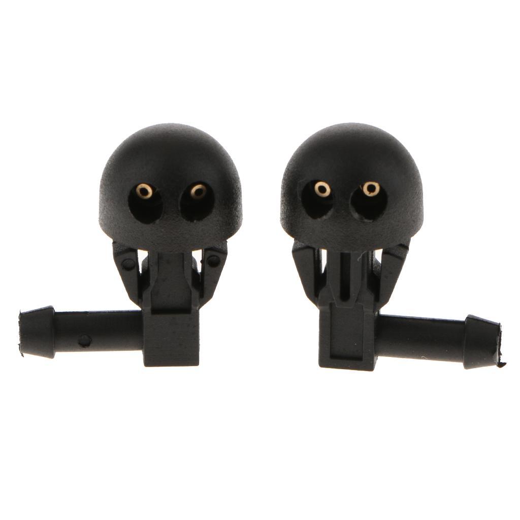 2X 2X  Car Front Dual Holes Windshield Washer Wiper Water Spray Nozzle