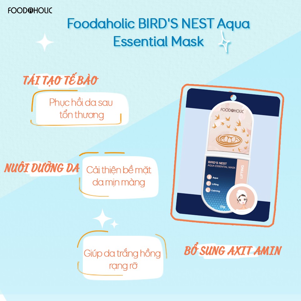Mặt Nạ FOODAHOLIC Chiết Xuất Tổ Yến Cấp Nước, Nâng Cơ 23g - Sản Phẩm Chính Hãng Tại Zitore