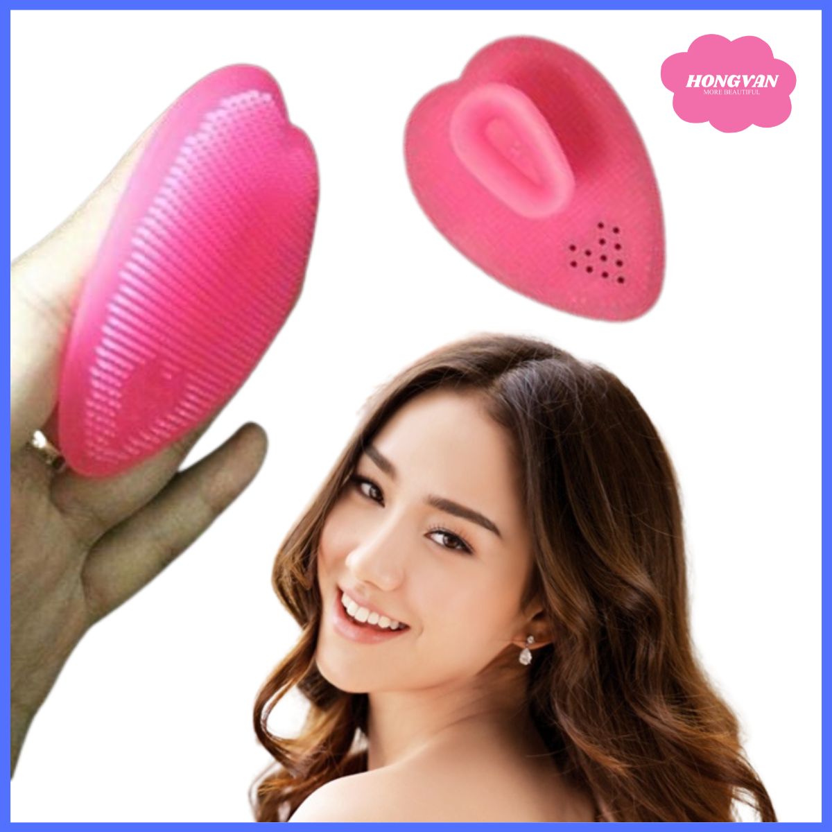 Miếng matxa rửa mặt silicone mini nhỏ gọn bỏ túi tặng kèm 2 zipper 10cm