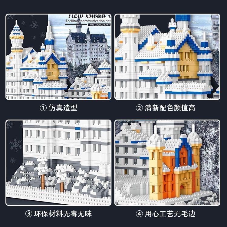 Bộ đồ chơi xếp hình lắp ráp lâu đài kiến trúc Hồ thiên Nga Swan lake Castle Mini block city building