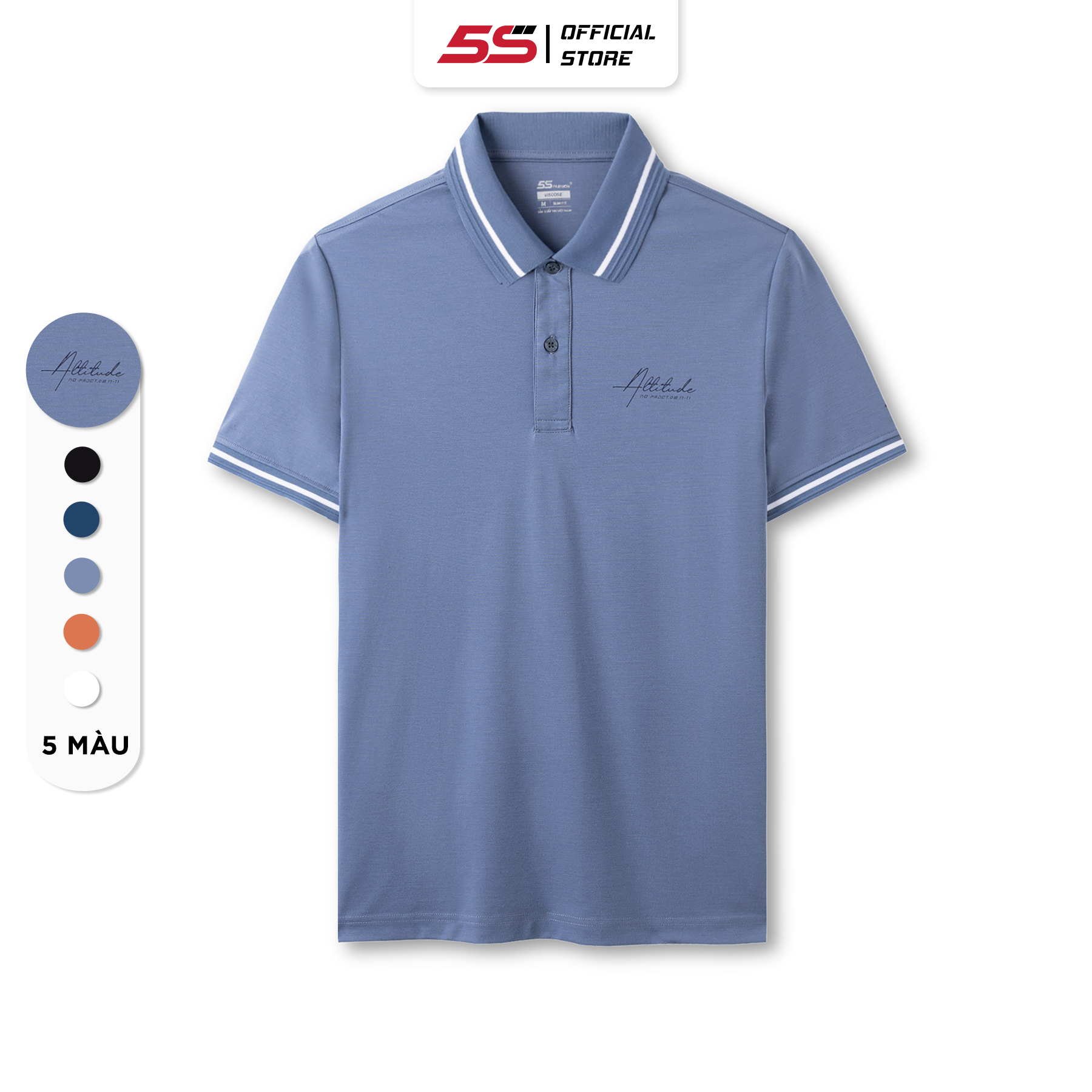 Áo Polo Nam 5S ALTITUDE, Chất Liệu Viscose Siêu Mềm Mịn, Thoáng Mát, Thiết Kế Basic, Trẻ Trung, Lịch Lãm