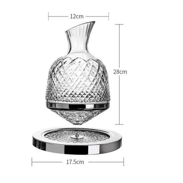 Bộ 2 ly Rượu Kèm Bình Rựou Đế Xoay Bắc Âu đẹp mắt DECANTER Mặt Kính Pha Lê