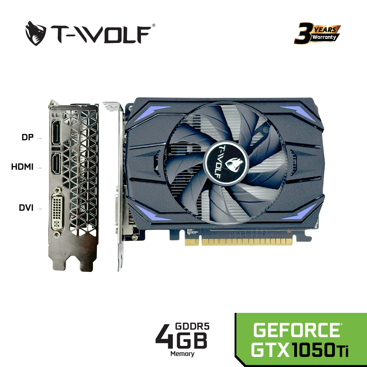 Card Màn Hình VGA T-WOLF TW-GTX1050TI 4G D5 – Hàng Chính Hãng