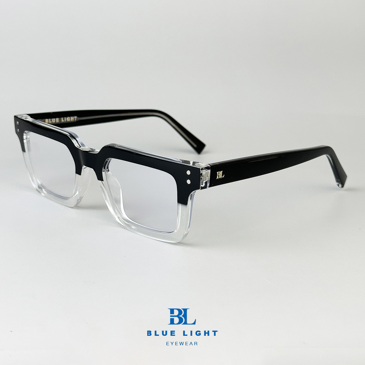 Gọng Kính Cận, Kính Giả Cận Nam Nữ BLUE LIGHT - Cao Cấp Nhựa Acetate Dày Lõi Thép Vuông Nhỏ Góc Cạnh