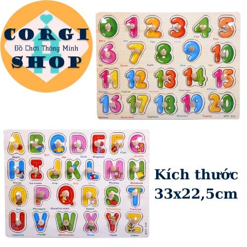 Bảng Gỗ Chữ Cái, Chữ Số, Động Vật, Xe, Máy Bay, Đồ Dùng Trong Nhà, Đồ Chơi Ghép Hình Bảng Núm Gỗ Ghép Hình