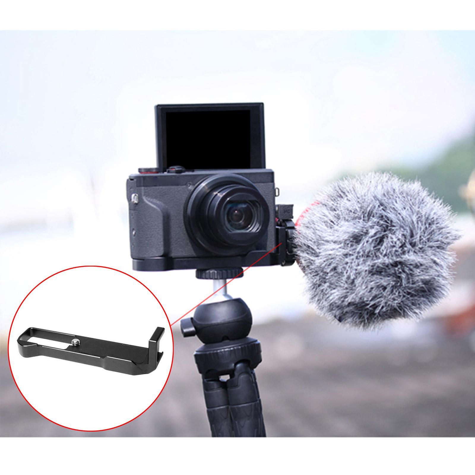 Camera L Bracket, L Plate Cold Shoe Side Mount Accessories ,1/4" Threads Microphone Cold Shoe Bracket for G7x Tripod ,Stable, Professional