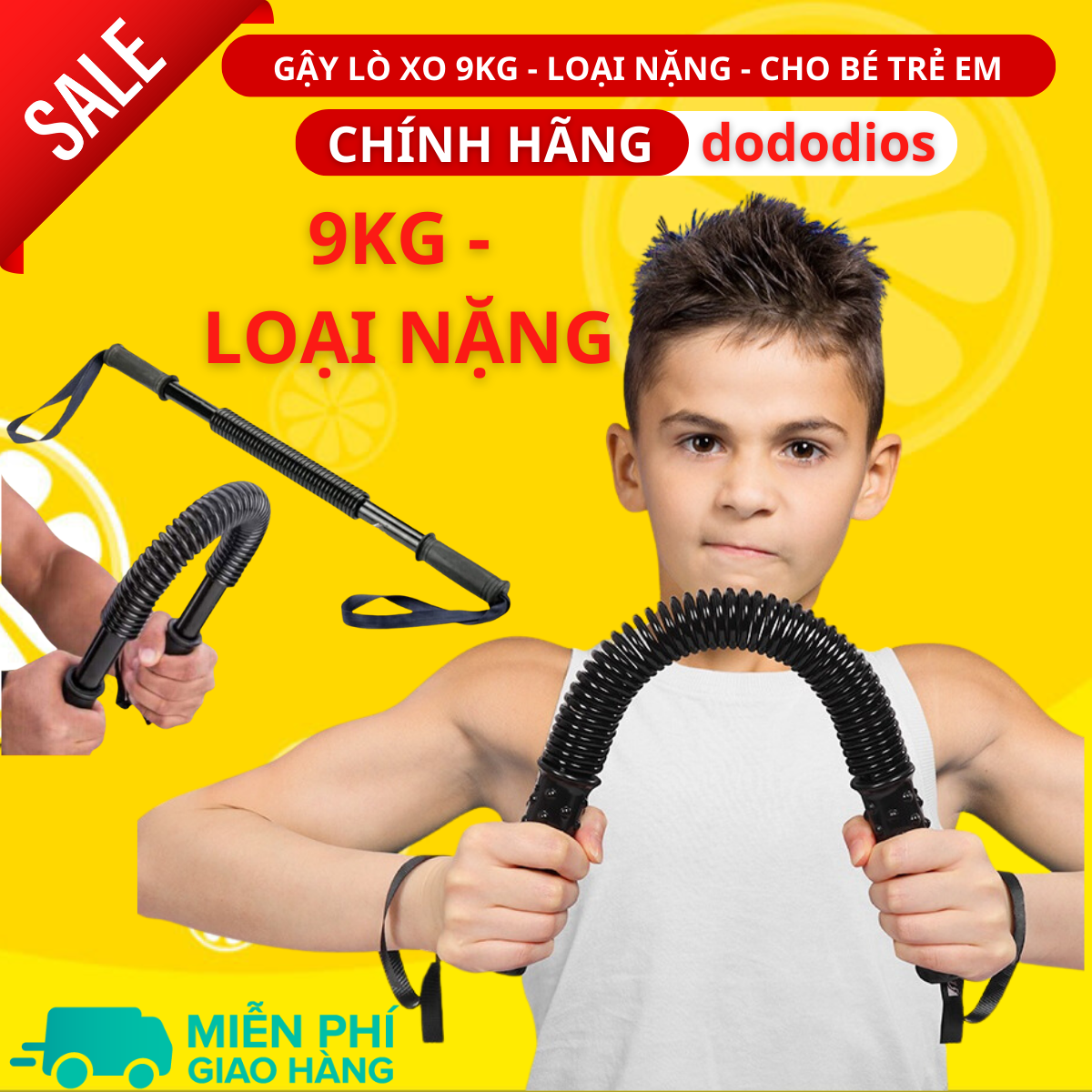 Gậy lò xo tập cơ tay 9kg cho trẻ em - thanh lò xo tập cơ tay 9kg cho bé - gậy lò xo 9kg trẻ em - Chính hãng dododios