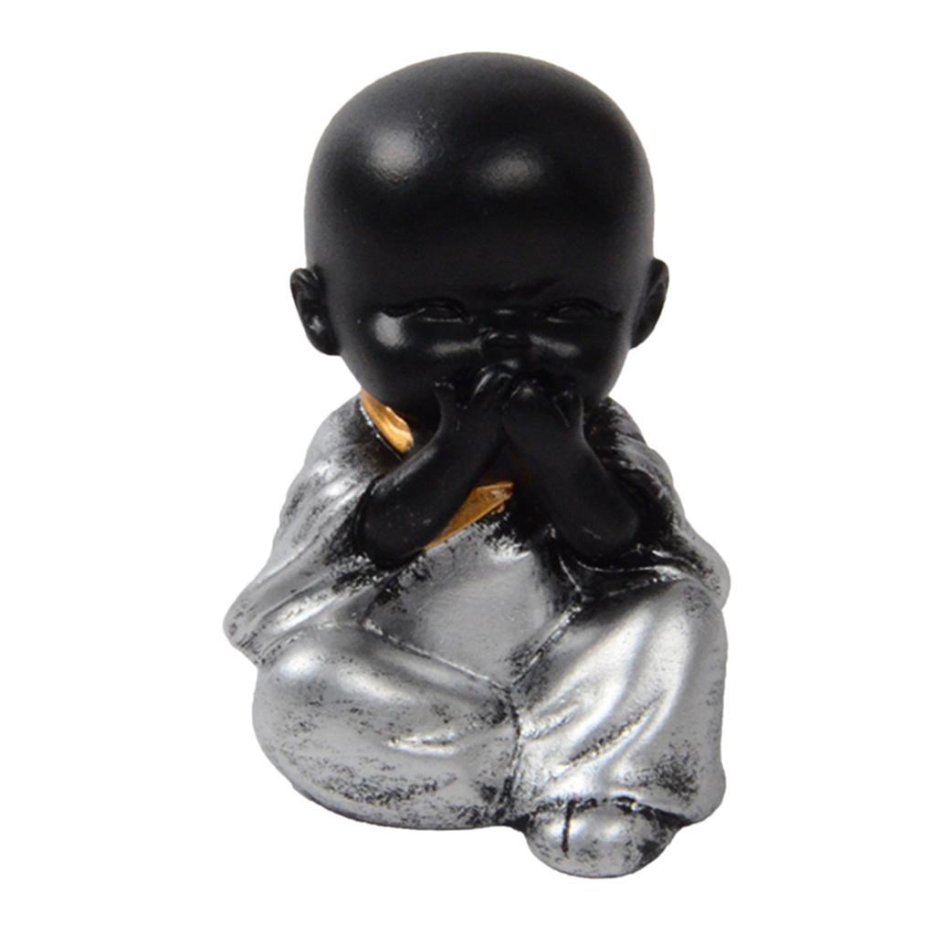 2X Ceramic Small Buddha Statue Monk Figurine Tea pet Ornaments Style04