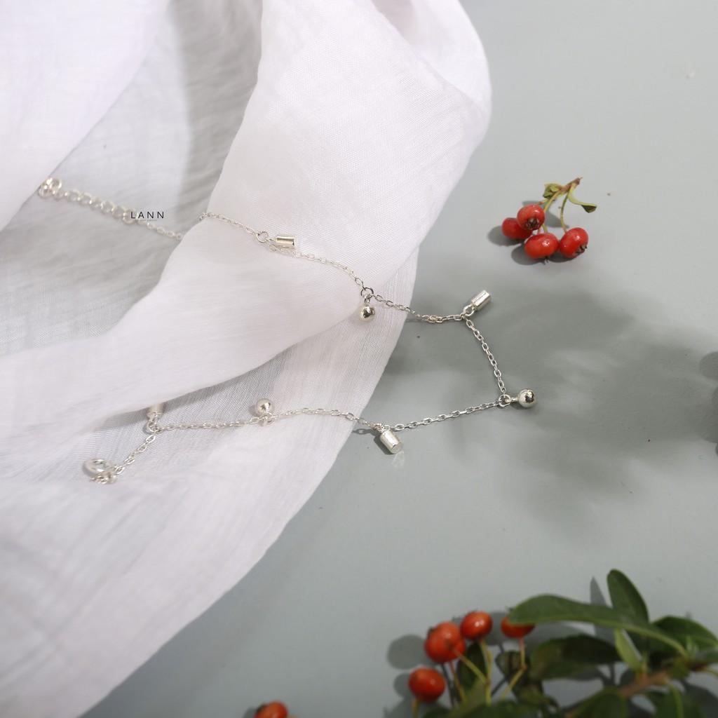Lắc chân treo bi và trụ tròn S925 LANN