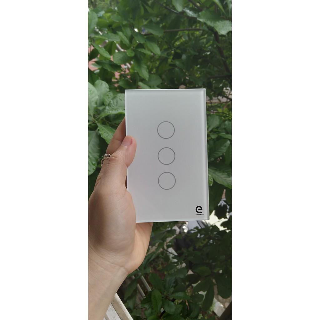 CÔNG TẮC WIFI 3 NÚT BẤM MÀU TRẮNG - ĐIỀU KHIỂN QUA APP TUYA & SMART LIFE