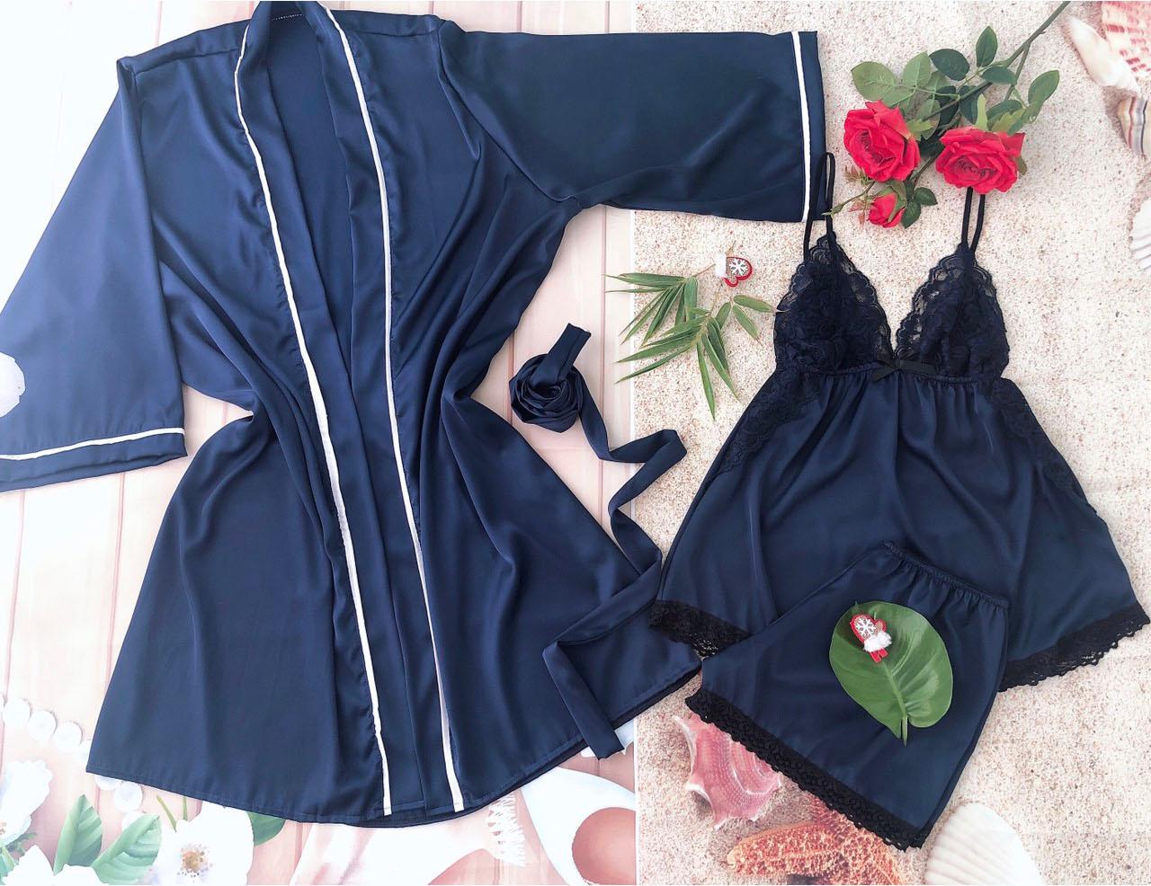 Combo Áo Choàng Ngủ + Váy Ngủ tặng kèm quần chip Xinh Xắn