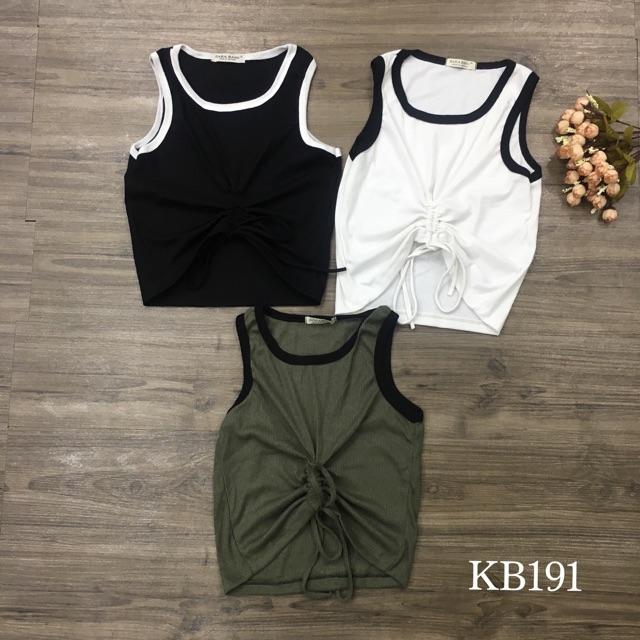 Áo 3 Lỗ Phối Viền Rút Dây Ngực Sexy - Dáng Croptop