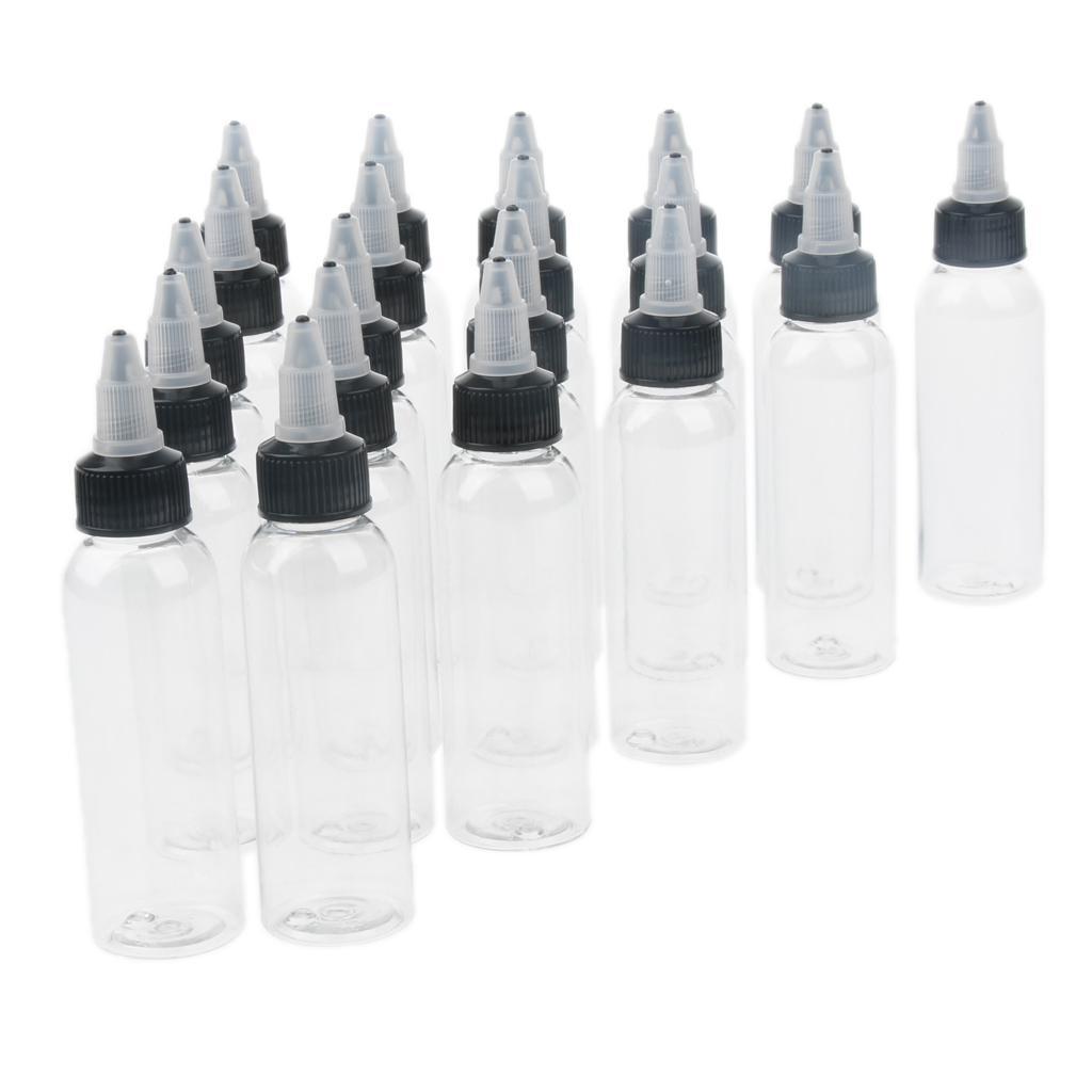 120 Pcs Empty Plastic Squeeze Bottle With Top Cap Tip Applicator 30ml