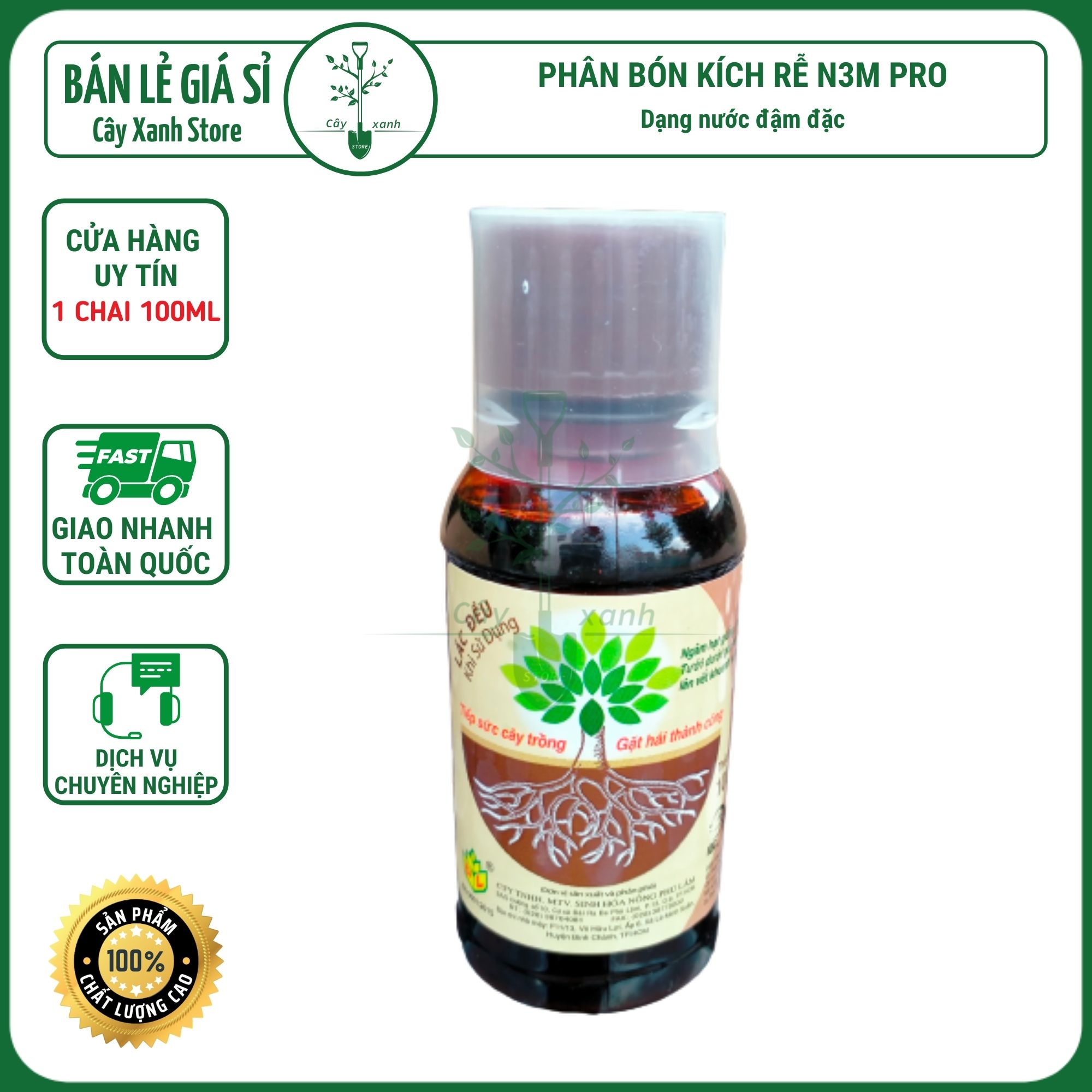 N3M [NƯỚC] Phân Bón Lá Siêu Kích Rễ 100ML | Cây xanh Store