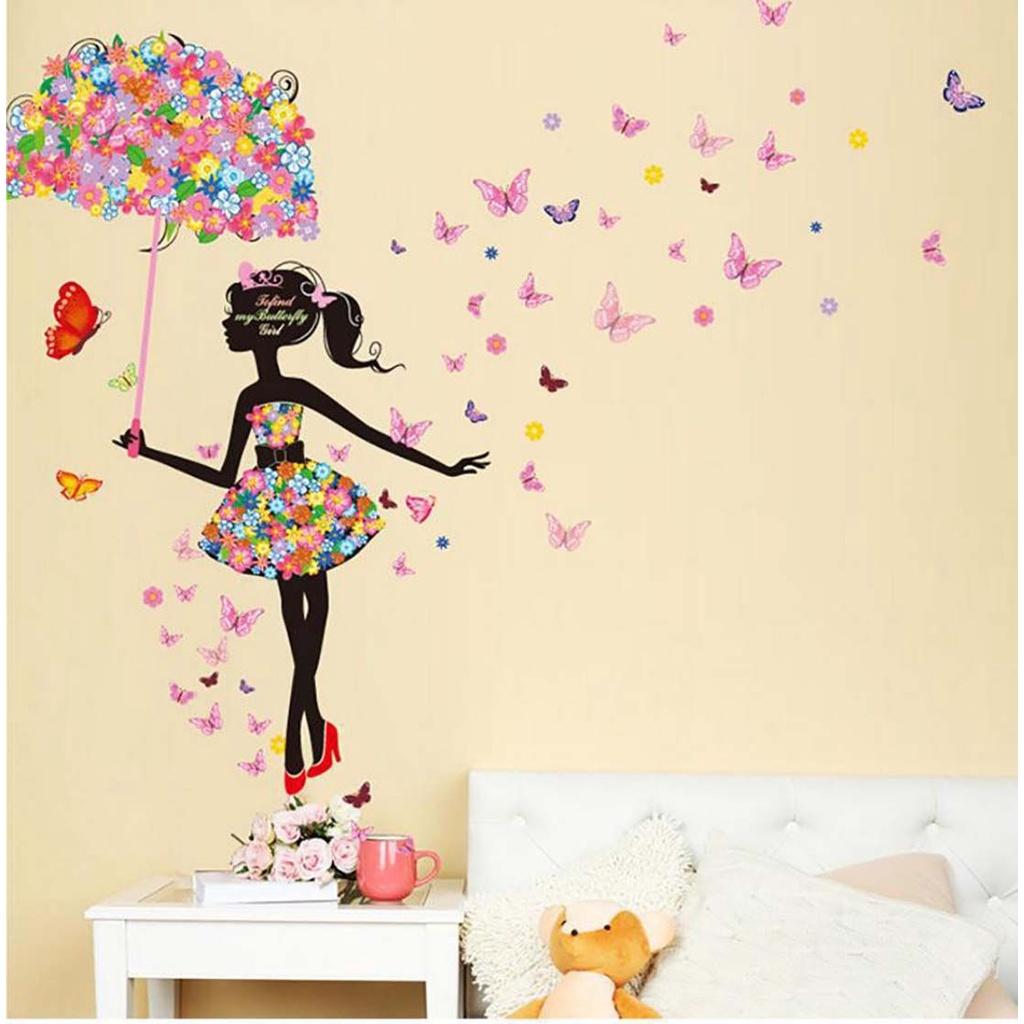 ☆YOLA☆ Bedroom Office Warm Living Room Living Room Motivational Wall Decal Flower Fairy Wall Sticker Home Decorations Wall Decor Inspirational Quotes Modern Wall Art Sticker