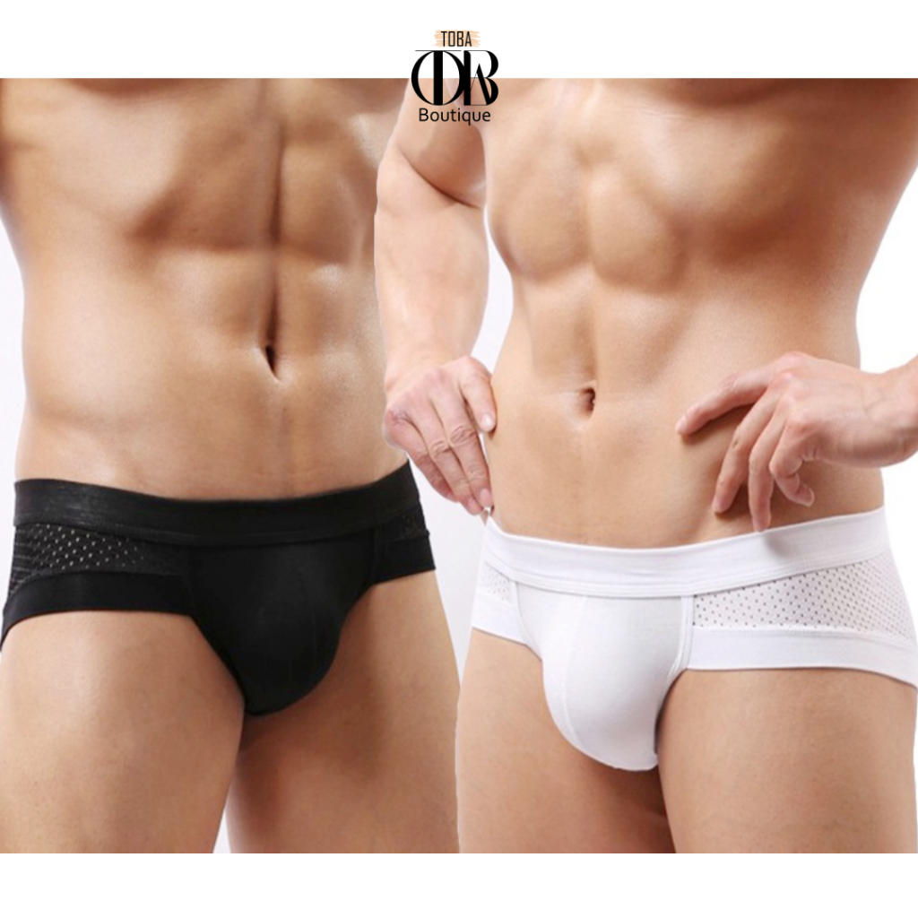 Quần lót nam Tam Giác Cotton phối Lưới TOBA Boutique thông thoáng thoải mái thời trang TBTGL01