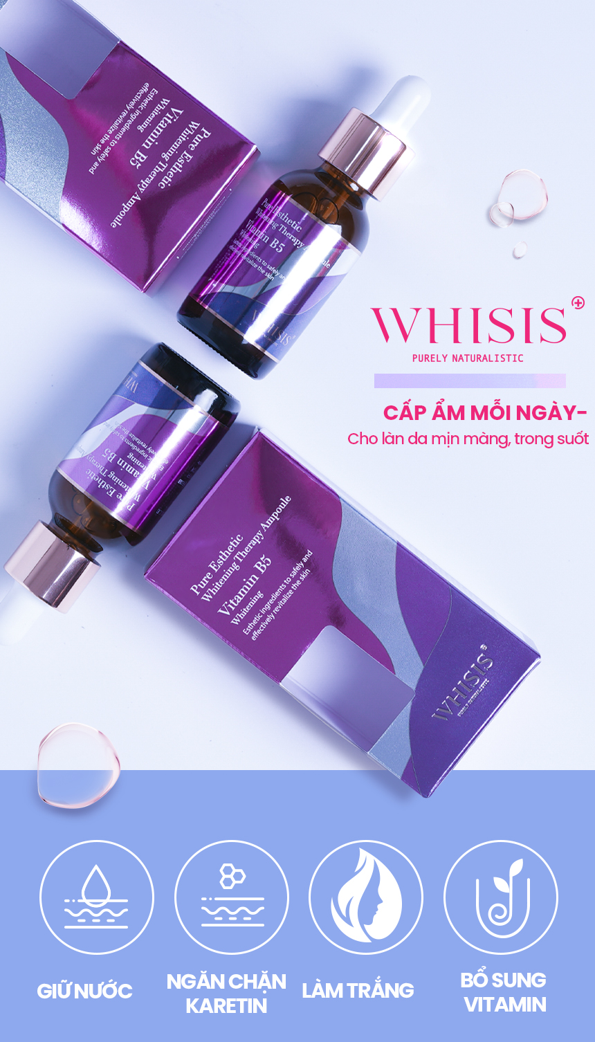 Tinh Chất Dưỡng Trắng Da WHISIS Pure Esthetic Whitening Therapy Ampoule 30ml