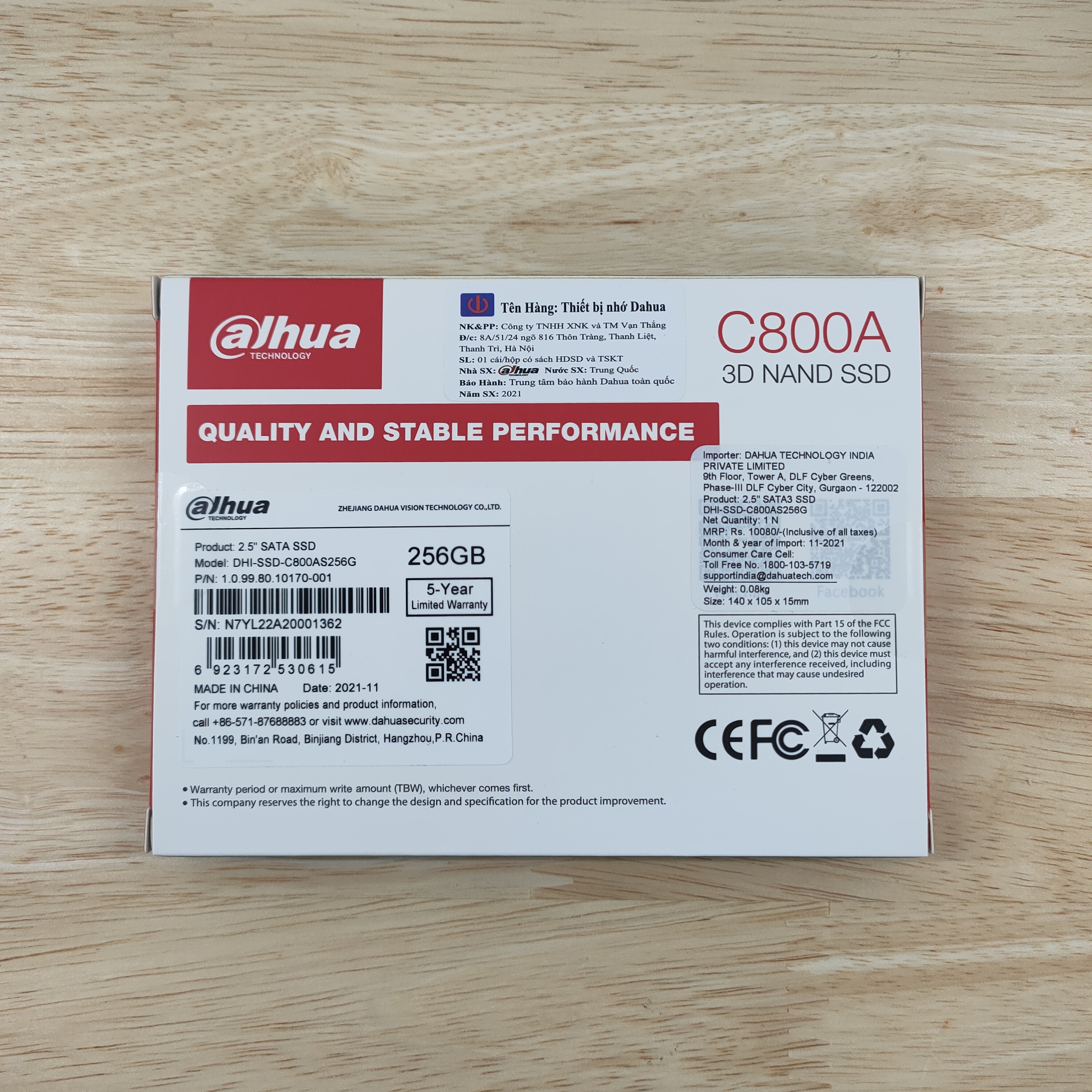 Ổ cứng SSD 2.5 inch DAHUA C800A 256GB SATA 3 - Hàng chính hãng