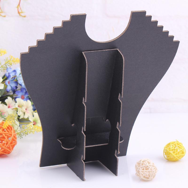 Black Velvet Necklace Pendant Chain Link Jewelry Bust Display Holder Stand