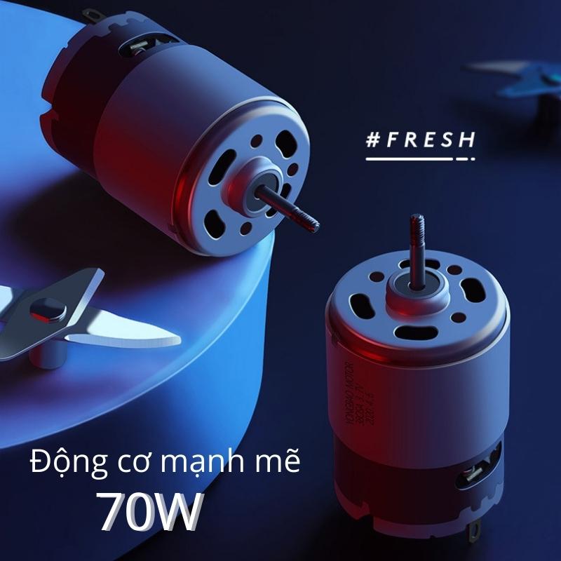 Máy Xay Sinh Tố Mini Cầm Tay 300ml 4 Lưỡi Dao Thép Không Gỉ Có Pin Tích Hợp Sạc USB Bugu BG-JS2 - Hàng Chính Hãng