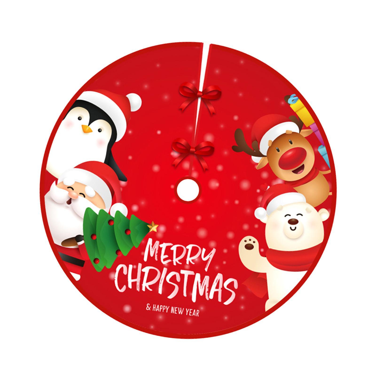 Christmas Tree Skirt Base Cover Xmas Tree Skirt 90cm Easy to Use Round Christmas Tree Apron for New Year Party Outdoor Indoor