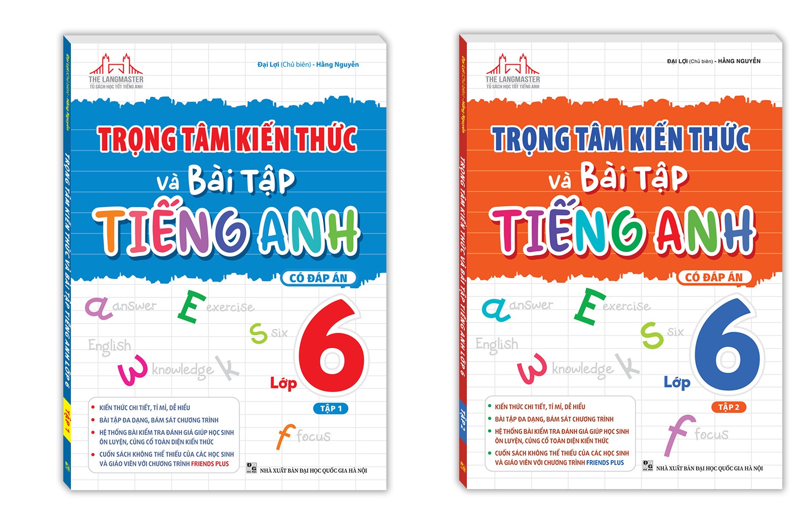 Combo Trọng tâm kiến thức và bài tập tiếng anh lớp 6 tập 1+2 (có đáp án)