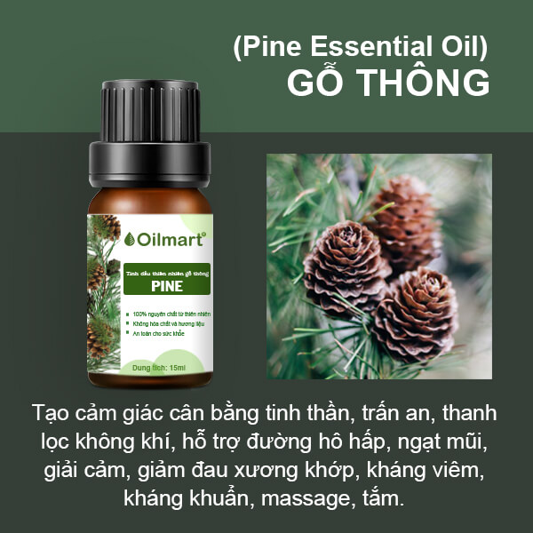 Combo 3 Chai Tinh Dầu Thiên Nhiên Nguyên Chất Oilmart 15ml