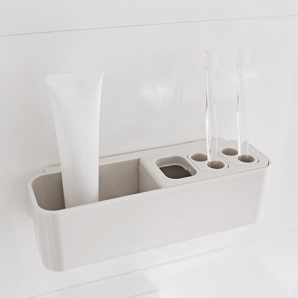 Giá đỡ bàn chải đánh răng, có rãnh thoát nước, có mặt dính phía sau siêu tiện lợi