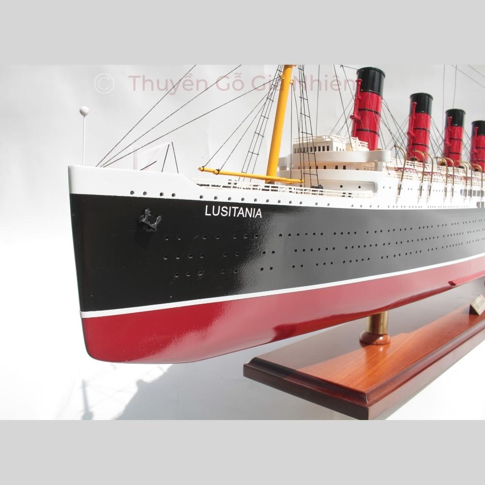 Mô Hình Thuyền Gỗ Trang Trí Phong Thủy Dạng Thuyền Du Lịch RMS LUSITANIA Chính Hãng, Hàng Xuất Khẩu Chất Lượng Cao