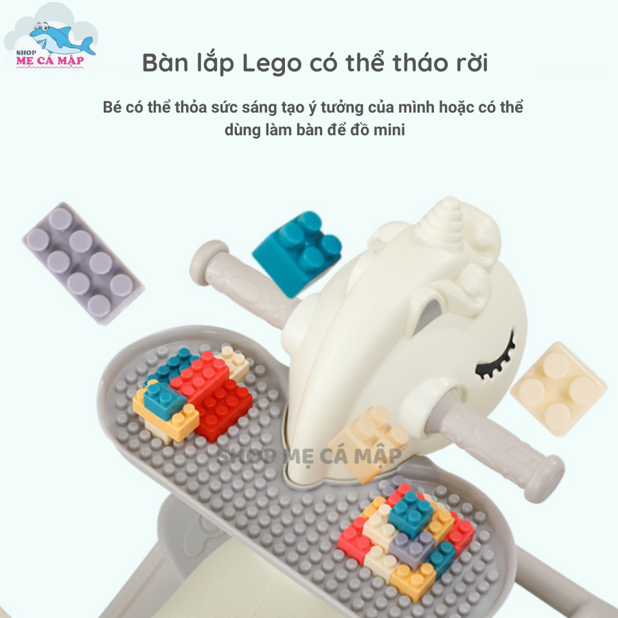 Ngựa bập bênh cho bé Pakey Đa Năng 6 in 1 phù hợp cho bé từ 1-6 tuổi, Bé có thể điều chỉnh được hướng