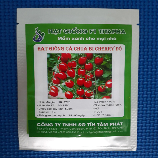 Combo 2 Gói Hạt giống Cà chua bi Cherry đỏ F1 nảy mầm cao Titapha