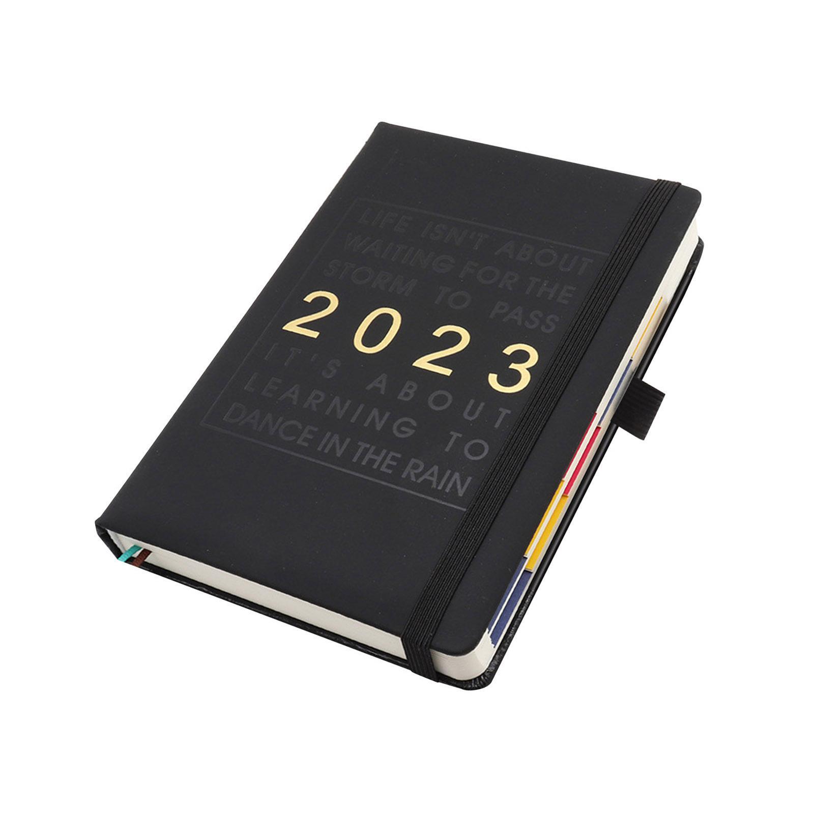 2023 Planner Notebook Diary Goal Habit Schedule Agenda Leather Cover Journal