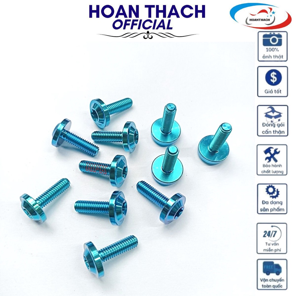 Ốc Gr5 Titan Đầu Dù 6L20 Xanh Lục Bảo dùng cho nhiều dòng xe máy SP010352 (giá 1 con)