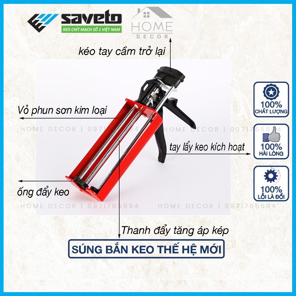 Súng bơm keo chít mạch 2 thành phần - Súng bắn keo chà ron dùng để thi công keo chít mạch Saveto