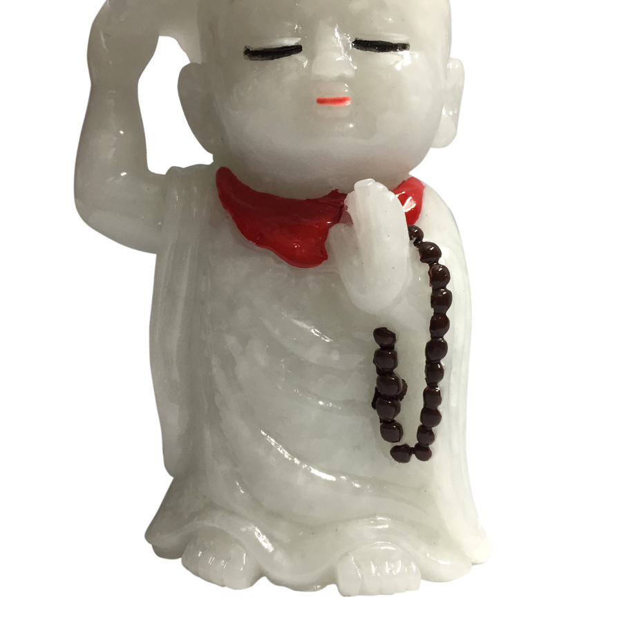 Tượng đá chú tiểu đội lá sen - đá non nước