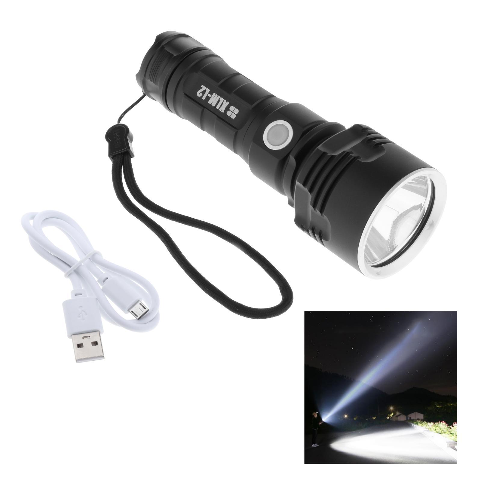 USB Rechargeable LED Powerful Flashlight with Bright Lamp