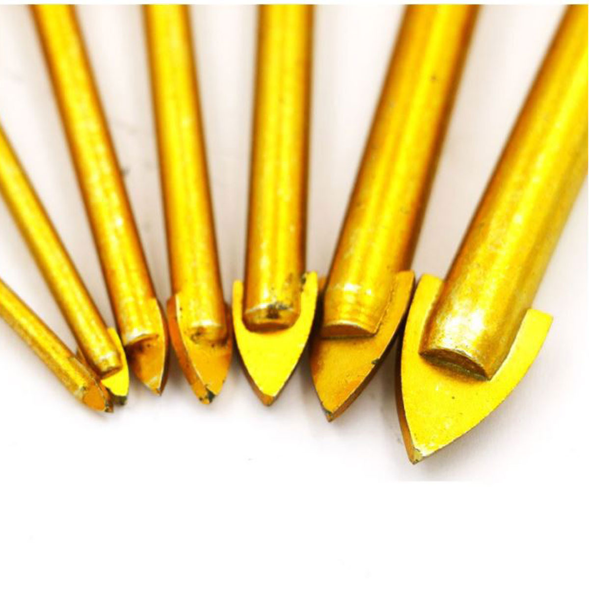 Bộ 7 Mũi Khoan Tam Giác Mạ Titan Khoan Tường - Thủy Tinh - Bê Tông Đa Chức Năng từ 3-12mm
